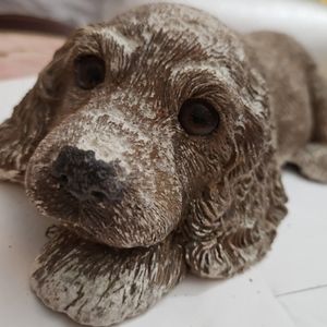 Cement Sculpture statue vintage handmade handpainted Use Googlelens to appraise